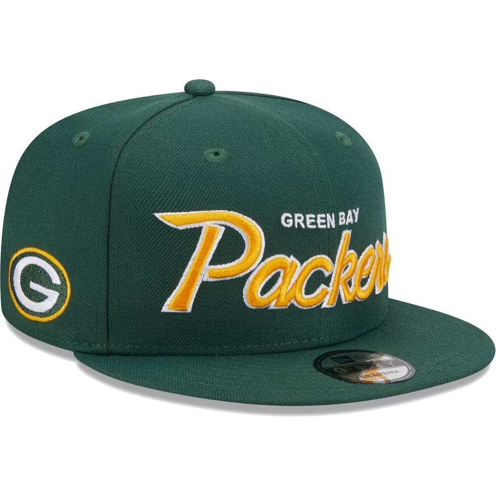 Men's New Era Green Bay Packers Hat Main Script 9FIFTY Snapback Cap